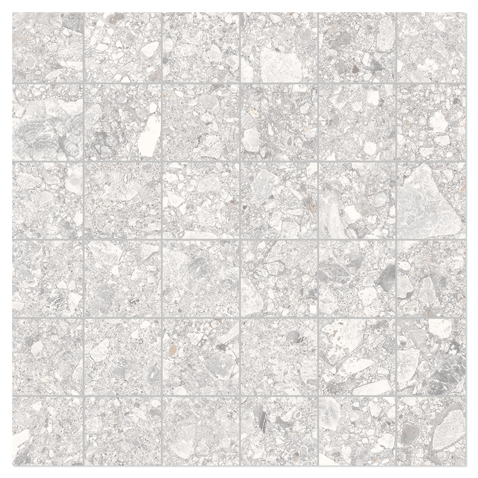 Unicomstarker Mosaik Klinker Pietra di Gre Bianco Mat 30x30 (5x5) cm