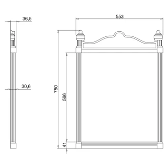 Burlington Spejl 79x60 cm Hvid-2