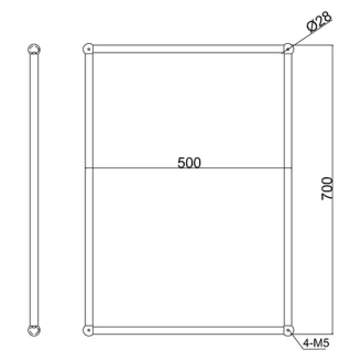 Burlington Rektangulært Spejl 50x70 cm Krom-2