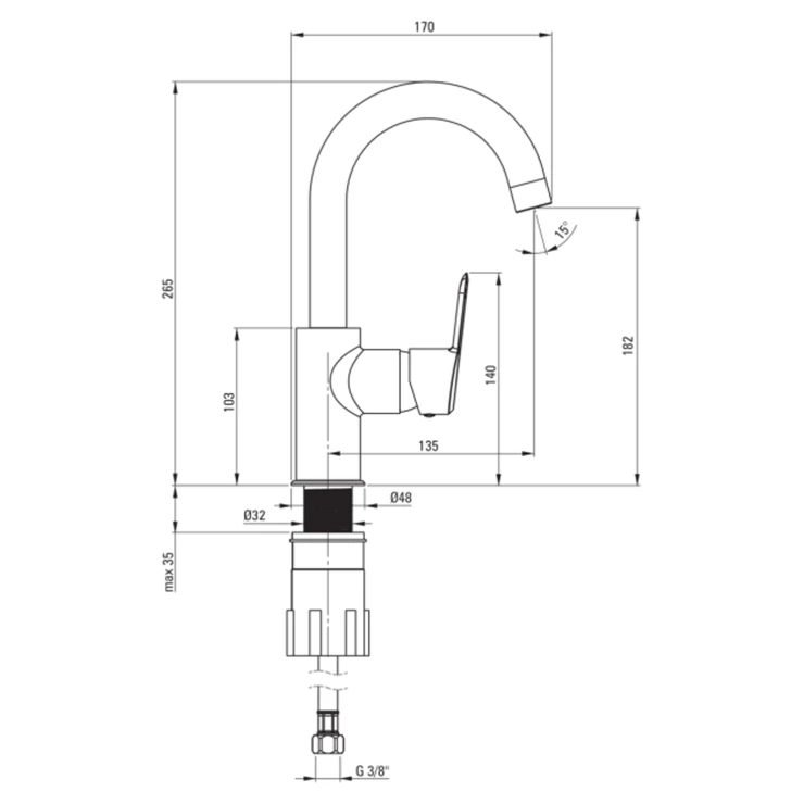 Vandhaner Arnika Rund Sort Mat-1