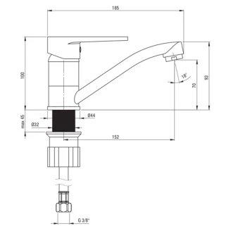 Vandhaner med Svingbar Tud Tubo Krom-2