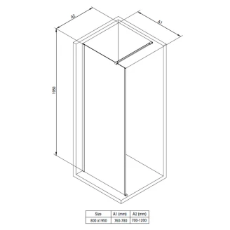 Brusevæg Prizma Hvid Mat 6 mm 80x195 cm-2