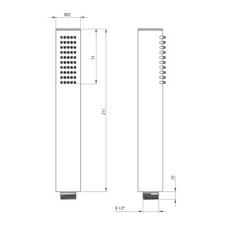 Håndbruser Silia  Rund Krom Mat-2