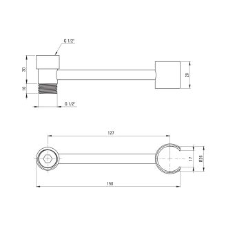 Håndbruser Flex Holder til Badekarsblander Flex Svingbar Krom-2