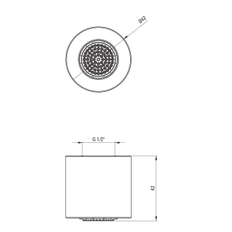 Hovedbruser Silia 42 mm Rund Sort-2