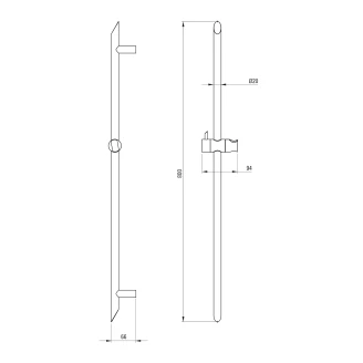 Skydestang Silia med Justerbar Bruseholder Sort Mat-2