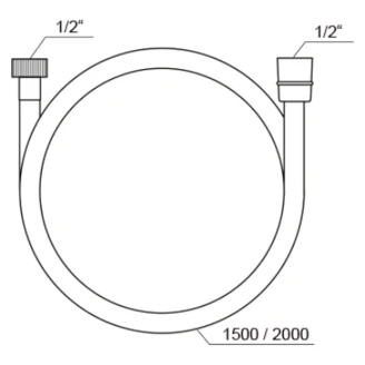 Ravak SatinFlex Bruseslang 150 cm Hvid-2