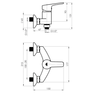 Brusearmatur Norton Hvid Mat-2