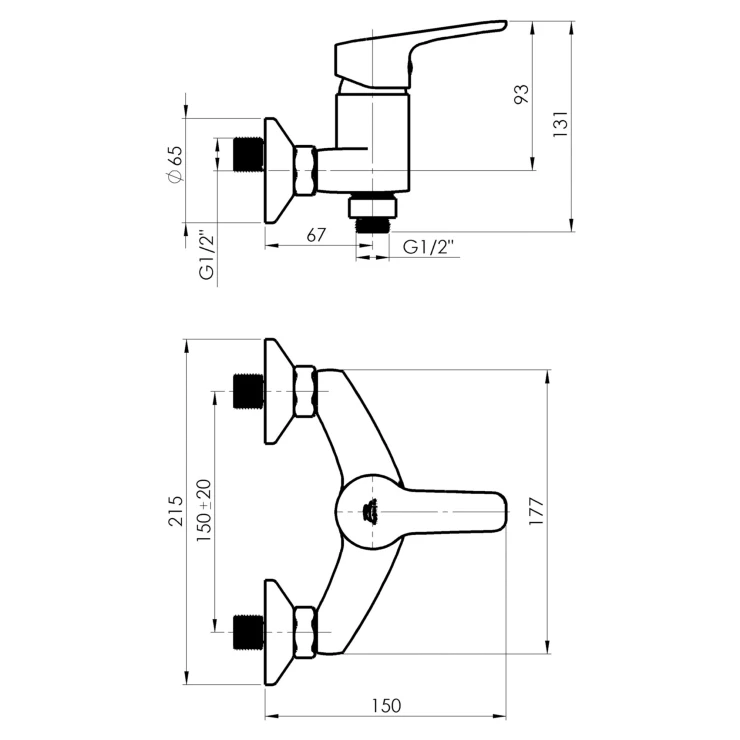 Brusearmatur Norton Hvid Mat-1