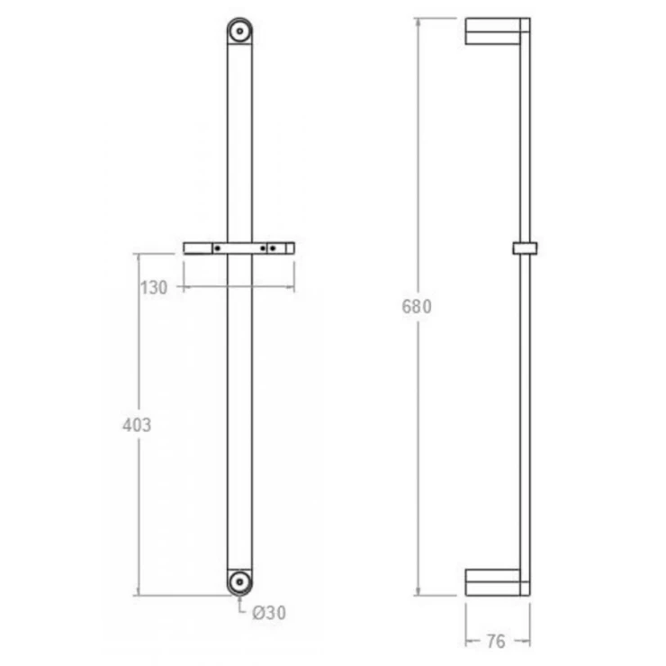 Skydestang med Justerbar Bruseholder Grandiose Krom-1