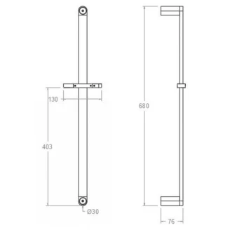 Skydestang med Justerbar Bruseholder Grandiose Sort Mat-2