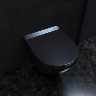 Væghængt Toilet <strong>Fjord</strong>  Sort Mat