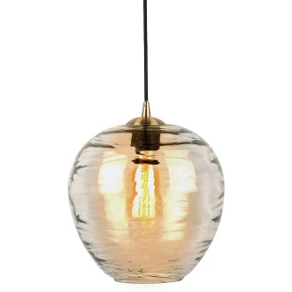 Leitmotiv Hængende Lampe Glamour Globe Amber Brun Glat-2