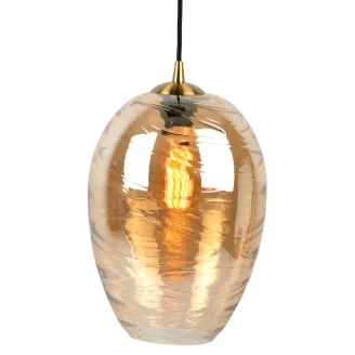 Leitmotiv Hængende Lampe Glamour Amber Brun Glat-2