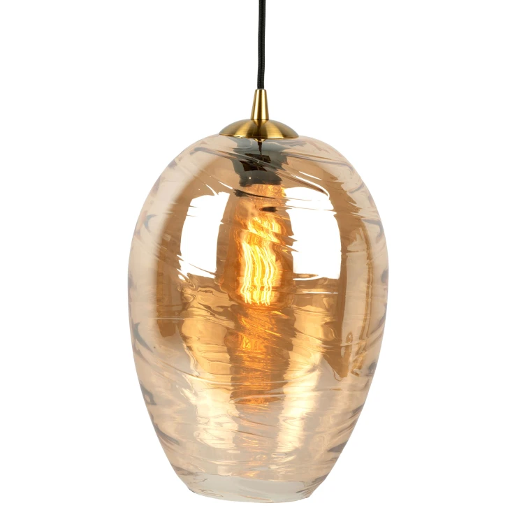 Leitmotiv Hængende Lampe Glamour Amber Brun Glat-1