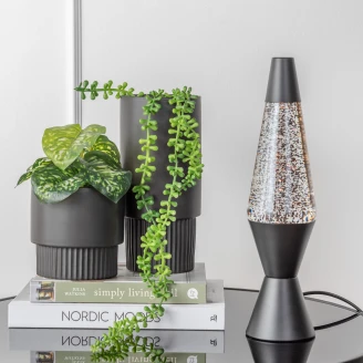 Leitmotiv Bordlampe Glitter Sort