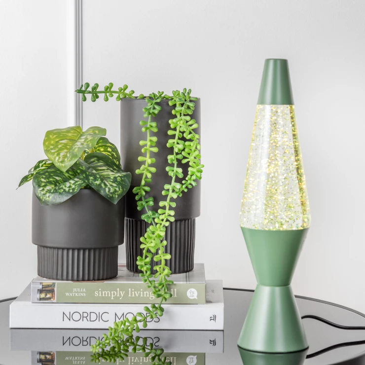 Leitmotiv Bordlampe Glitter Jungle Grøn-0