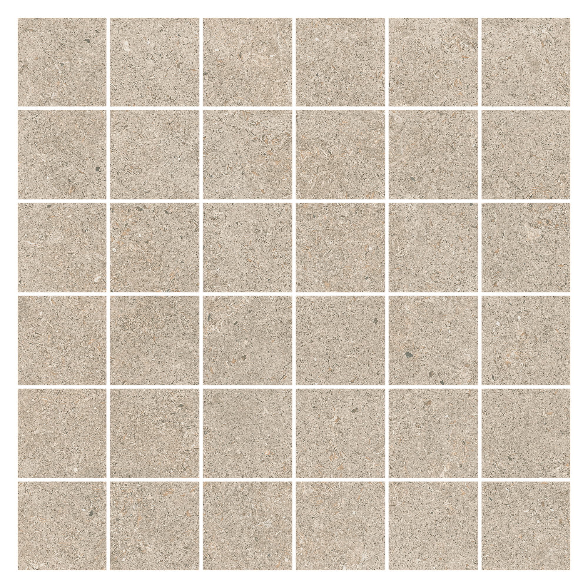 Mosaik Klinker Kalksten Nord Mørk Beige Mat 30x30 (5x5) cm