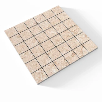 Mosaik Klinker Kalksten Öland Mørk Beige Mat 30x30 (5x5) cm-2