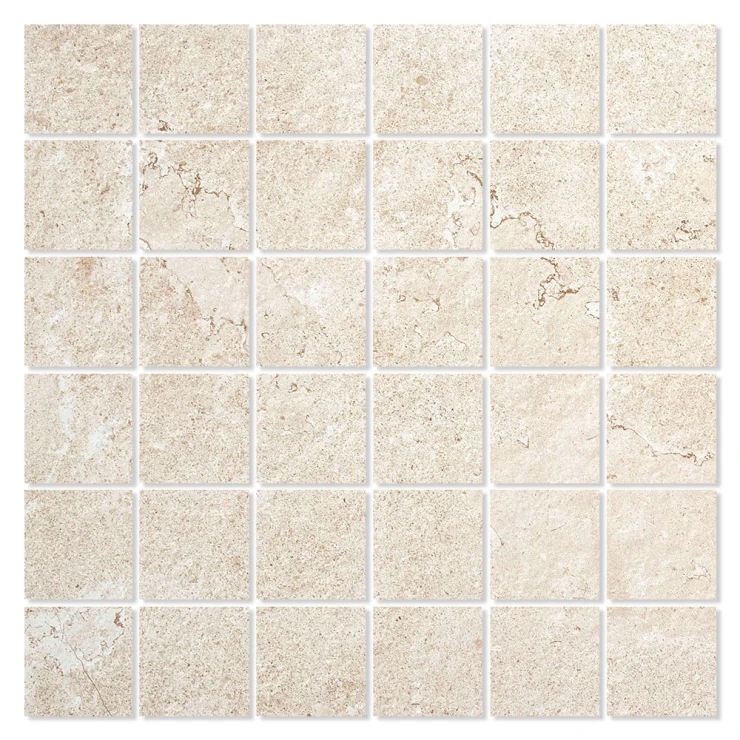 Mosaik Klinker Kalksten Öland Beige Mat 30x30 (5x5) cm-0