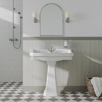 <strong>Burlington</strong>  Håndvask Edwardian 80 cm Hvid med Piedestal Classic Hvid