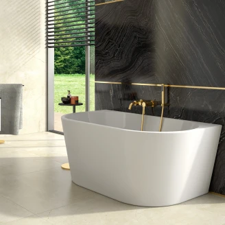 Badekar <strong>Fiore</strong>  Hvid Blank 170 cm med Guld Pop-up Bundventil