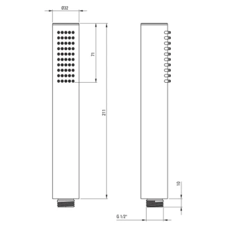 Håndbruser Silia  Rund Krom Blank-2