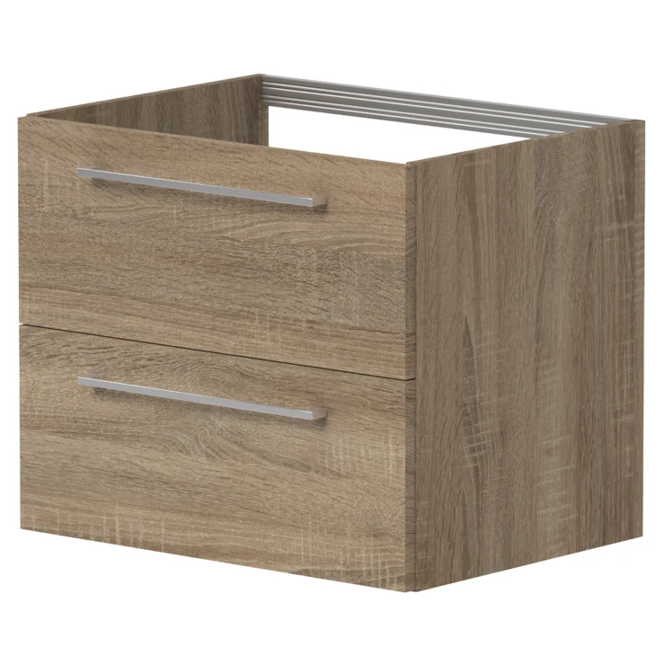 Håndvaskskab Nova Træ Grey Oak Mat 60 cm med Vask Hvid Blank-1