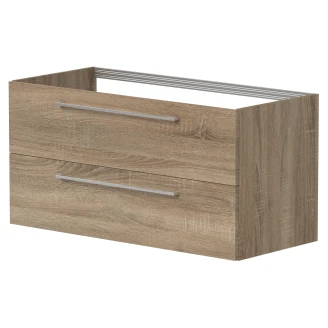 Håndvaskskab Nova Træ Grey Oak Mat 100 cm med Vask Hvid Blank-2