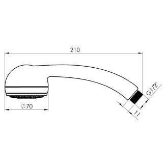 Håndbruser Element Alpha Rund Krom Blank-2