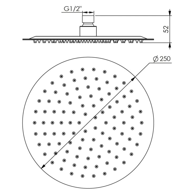 Hovedbruser Element 250 mm Rund Sort Mat-1