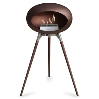 Le Feu Bioetanol Kamin Ground High Mocca Mat med Krom Glat, Ben af ​​Røget Eg-2