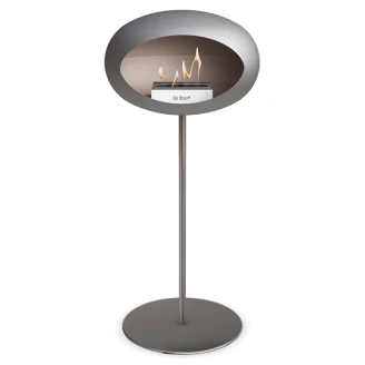 Le Feu Bioetanol Kamin Steel Nickel Mat med Stativ Krom Glat & Platta 80 cm-2