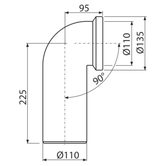 WC-tilslutning 110 mm-2