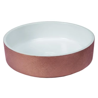 Bathco Håndlavet Håndvask Glam White&Copper 38 cm-2