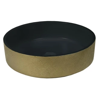 Bathco Håndlavet Håndvask Glam Black&Gold 38 cm-2