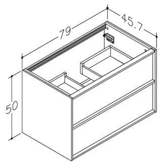 Håndvaskskab Ekskär Egfaner Efterår Mat 80 cm-2