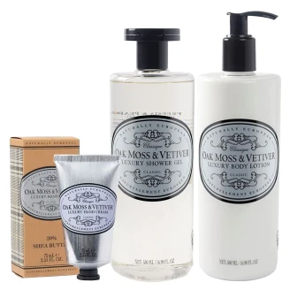 Naturally European Set med Duschgel, Kroppslotion og Håndcreme Ek Mossa & Vetiver