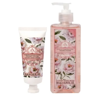 Naturally European Set med HandSæbe og Håndcreme Pæon & Blomme-2