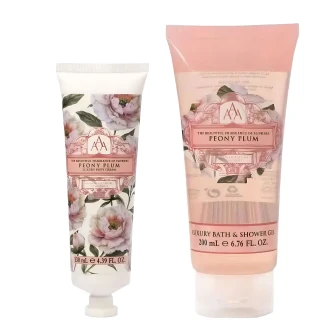 <strong>Naturally European</strong>  Set med Duschgel og Kropscreme Pæon & Blomme