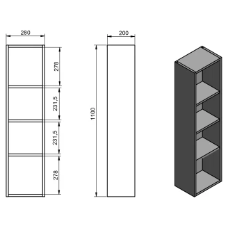 Vægskab Elmstone Blå Mat -2