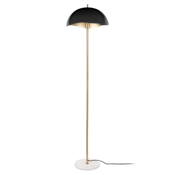 Leitmotiv Gulv Lampe Waved Sort Glat-0