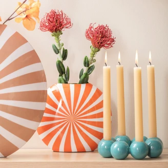 Present Time Vase <strong>Candy</strong> Orange & Hvid Glat