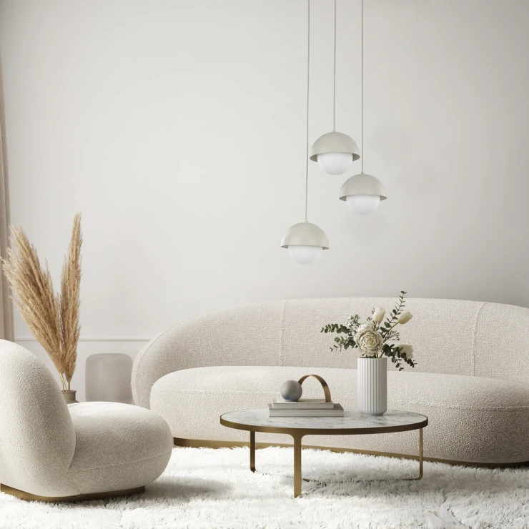 Hængende Lampe Lavardin Beige Mat-1