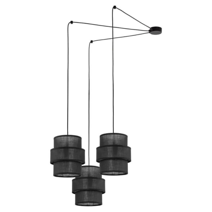 Hængende Lampe Luma 3 Sort Mat 210 cm-0