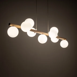 Hængende Lampe <strong>Goya</strong>  Nona Hvid. Træ Mat