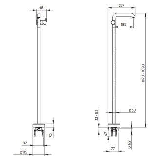 Gulvstående Armatur Silia Krom Blank-2