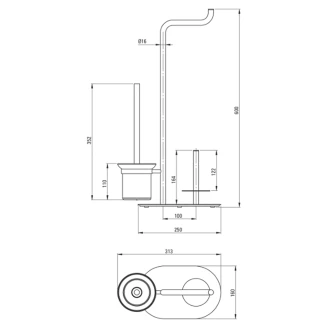 Toiletpapirholder 3-funktion Silia Bronze Mat-2