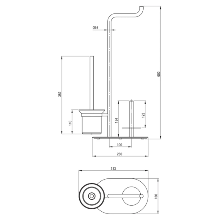 Toiletpapirholder 3-funktion Silia Bronze Mat-1