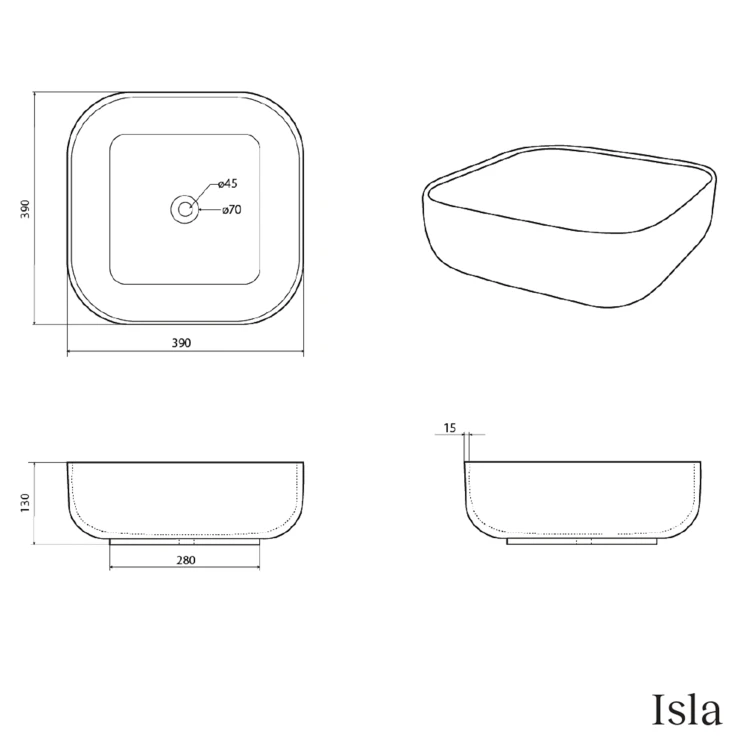 Sira Håndlavet Cement Håndvask Isla Grå Matt 38 cm-1